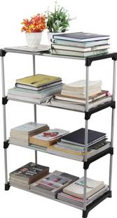 LOTSPEK 4 Layer Bookshelf Bookcases for Office Storage Organizer Cabinet Shelves Metal Open Book Shelf