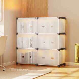 ZHENAURA book shelf free standing home office book rack storage file withe door Metal Open Book Shelf