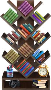 sbf furniture Tree Bookshelf 5-Shelf Floor Standing Bookcase Free Standing Engineered Wood Open Book Shelf