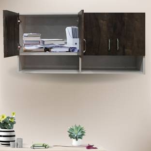 SPECIALITY PANELS 4 Doors Modular Wall Cabinet with Organizer Shelf & Termites Resistance Engineered Wood Semi-Open Book Shelf