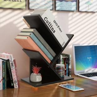 UniShop Small Tabletop Storage Rack Wood Display Shelf Engineered Wood Open Book Shelf