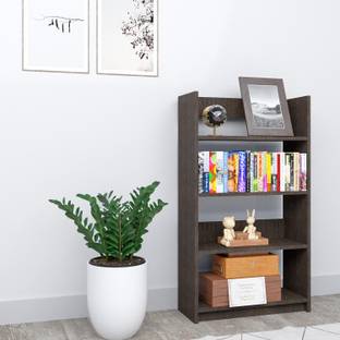 SamT Bookshelf for Home - 4 Tier Books Rack for Study Room Multipurpose Open Shelf Engineered Wood Open Book Shelf