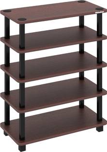 mahaakaay Star Wooden Storage Set of 5 Rack Plastic Pipe H 77.4XW 60XD30 CM Engineered Wood Open Book Shelf