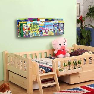 Indian Decor 222305 Acrylic Invisible Floating Bookshelf 24 inch,Kids Clear Wall Bookshelves Metal Semi-Open Book Shelf