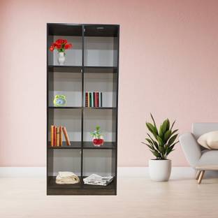 SPECIALITY PANELS Cinderella Bookshelf with 8 Shelves & Cabinet Storage Engineered Wood Semi-Open Book Shelf