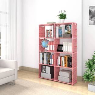 Seshekhu Plastic Metal 9 Shelf Book Organizer Plastic Open Book Shelf