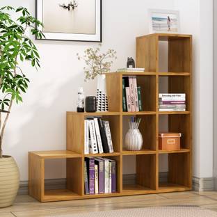Hexa Red Wooden Book Shelf for Home, Living Room, Office, Multipurpose Rack, Engineered Wood Open Book Shelf
