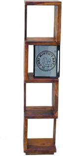 SHRI MINTU'S Sheesham Wood Corner Ladder| Decorative 4 Tier Ladder Shelf for Home & Office Solid Wood Open Book Shelf