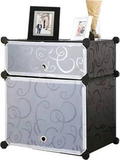 MS MODSTYLE Modular Plastic Bookshelf with 2 Compartments for Home and Office Use Plastic Close Book Shelf