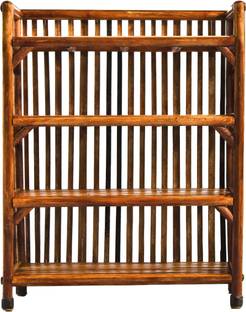 ZAANCREATION Bamboo Wooden Shoe Racks Slipper Stand Chappal Storage Multi-Purpose Bamboo Open Book Shelf