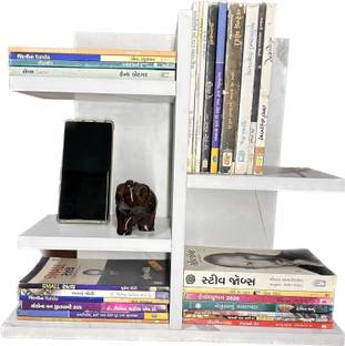 sbf furniture Adjustable Wood Desktop Storage Organizer Display Shelf Rack Engineered Wood Open Book Shelf