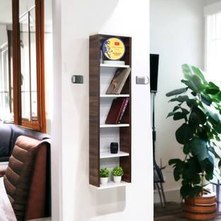 Allie Wood Wooden Walten for Home Office Study Room Engineered Wood Open Book Shelf