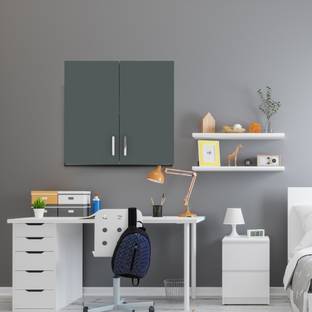 SPECIALITY PANELS 2 Doors Modular Wall Cabinet with Termites Resistance Engineered Wood Semi-Open Book Shelf
