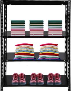 Progressive 4 Tier Storage Book, Shoes, Books Shelve Rack Metal Open Book Shelf