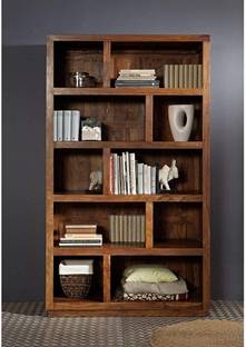 Krishna Wood Decor Sheesham Solid Wood Book Shelf Wooden | Bookshelf For Home Library | Solid Wood Semi-Open Book Shelf