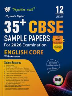 Together with 35+ CBSE Sample Papers Class 12 English Core for 2026 Board Exam | EAD series in Physical + Digital edition includes Solved & unsolved Papers with CBQs & Topper’s Answer Sheet