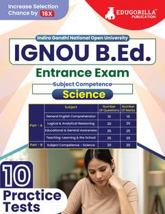 IGNOU B.Ed Entrance Exam  - 2024 - Science (English Edition) | Indira Gandhi Open University | 15 Mock Tests with Free Access To Online Tests