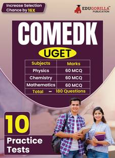 COMEDK Book  - 2024 : Undergraduate Entrance Test (UGET) Mathematics, Chemistry, Physics - 10 Practice Tests (1800 Solved Questions) with Free Access to Online Tests