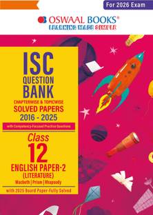 Oswaal ISC Question Bank Chapterwise & Topicwise Solved Papers Class 12 English-2 For 2026 Exam