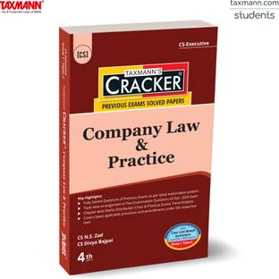 Taxmann's CRACKER for Company Law & Practice (Paper 2 | Company Law) – Covering past exam questions (topic-wise) & detailed answers | CS Executive | New Syllabus | June/Dec. 2025 Exams