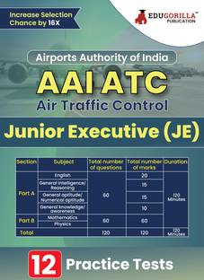 AAI ATC : Junior Executive (JE) Exam Book  - 2024 (English Edition) | Airport Authority of India : Air Traffic Control | 12 Practice Tests (1400+ Solved MCQs) with Free Access To Online Tests