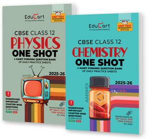 Educart CBSE Class 12 One Shot Question Bank Physics and Chemistry 2026 (Set of 2 Books including PYQs for 2025-26 Exam)