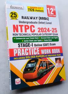 Kiran Railway NTPC " Undergraduate Level " ( 12th ) 2024 - 2025 " Stage -1 " Practice Work Book With Solved Paper (English Medium) (5114)
