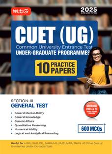 MTG NTA CUET (UG) 10 Practice Test Papers General Test (Section-3) With Previous Years Solved Question Papers | Entrance Exam Preparation Book 2025