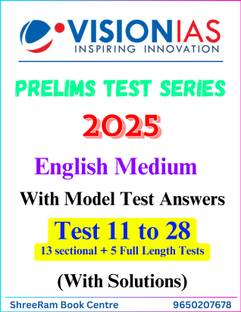 Vision IAS Prelims Test Series 2025 | Test 11 to 28 with Solutions | Includes 5 FULL LENGTH TESTS | English Medium | Latest | For UPSC Civil Services Exam 2025 | Photocopy B&W