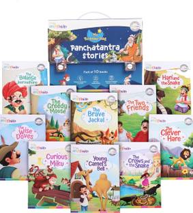 Premium Set of 10 Panchatantra Bedtime Story Books With Colorful Pictures For Kids