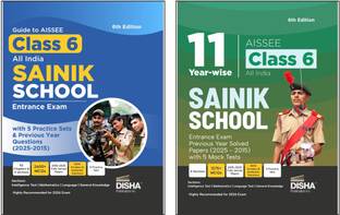 Disha Combo (set of 2 Books) Study Package for AISSEE Class 6 All India SAINIK School Entrance Exam - Guide + Previous Year Solved Papers + Practice Sets - 5th Edition | For 2026 Exam | PYQs