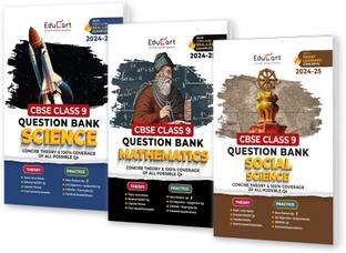 Educart CBSE Class 9 Question Bank SCIENCE, MATHS & SOCIAL SCIENCE 2024-25 Bundle (Set of 3 Books) For 2025 Board Exams