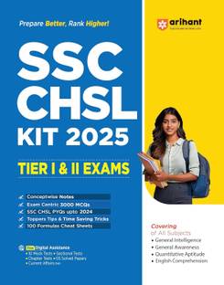 Arihant SSC CHSL Kit 2025 Tier I and II Exams Complete Guide with 3000+ MCQs, Previous Year Questions, Concept Notes, Formula Sheets & Expert Tips