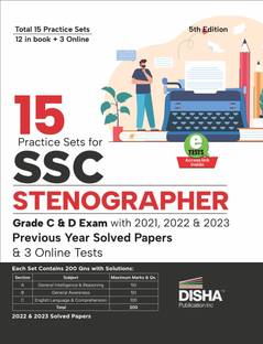 15 Practice Sets for SSC Stenographer Grade C & D Exam with 2022 - 2023 Previous Year Solved Papers & 3 Online Tests 5th Edition