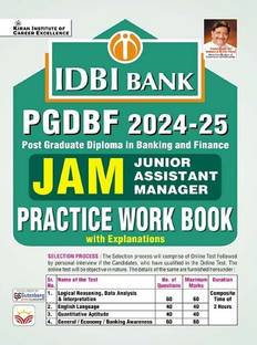 IDBI Bank PGDBF 2024 to 2025 JAM (Junior Assistant Manager) Practice Work Book With Explanation (English Medium) (4704)