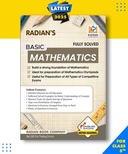 Basic Mathematics Guide Book for JNV, Sainik School AISSEE, RMS, Class 5-8 and Other Entrance & Competitive Exams in English 2025 Revised Edition Paperback, Radian Book Company, Hrithik Aggarwal|New Latest Edition For 2025-2026