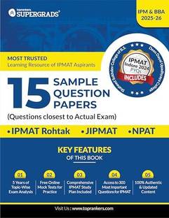 15 Sample Question Papers For IPMAT Rohtak, JIPMAT & NPAT by Supergrads