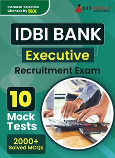 IDBI Executive Book  - 2024 | 10 Full Length Mock Tests (2000 Solved Questions) with Free Access to Online Tests