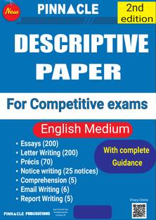 Pinnacle Descriptive Paper | For Competitive exams | 2nd edition | English medium