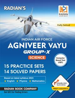 Agniveer Vayu - Airmen Indian Air Force Group-X Practice Set and Previous year Solved Papers Book for Exam 2023- English, Mathematics (Maths), Physics
