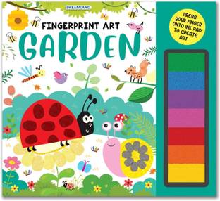 Garden Fingerprint Art  - Make Beautiful Garden Scenes With Thumbprint Gadget & 7-Colour Inkpad | Fun Creative Drawing & Colouring Book To Boost Imagination, Focus & Motor Skills
