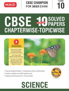 MTG CBSE 10 Years (2024-2015) Chapterwise Topicwise Solved Papers Class 10 Science Book - CBSE Champion For 2025 Exam | CBSE Question Bank With Sample Papers | Video Solution of PYQs (Based on Latest Pattern)