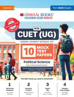 ओसवाल NTA CUET (UG) 10 मॉक टेस्ट पेपर्स | सेक्शन II पॉलिटिकल साइंस (फॉर 2025 एग्ज़ाम) | विथ न्यू सिलेबस एंड पैटर्न रिलीज्ड ऑन 1st मार्च 2025