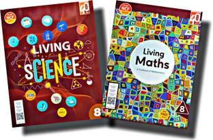 Ratna Sagar Living Science and Living Maths for class 8 combo set of 2 books