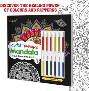 Art Therapy Mandala Adult Colouring Book 1 : Creative coloring for adults, Mandala art therapy book, C...