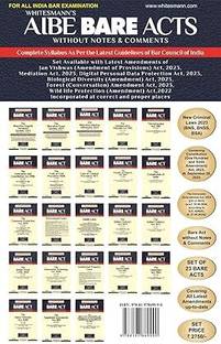 AIBE BARE ACTS Without notes & Comments Set Of 23 Bare Acts Latest 2025