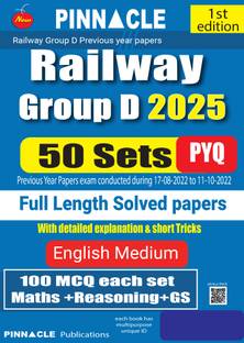 Railway Group D 2025 Full Length Solved Papers | 50 Sets PYQ | With detailed explanation & Short Tricks | 1st Edition | English medium