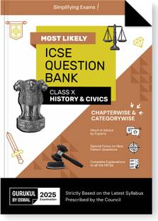 Gurukul By Oswal History & Civics Most Likely Question Bank for ICSE Class 10  - 2025 Exam Chapterwise & Categorywise Topics, Previous Years Board Questions, Latest Syllabus, New Paper Pattern