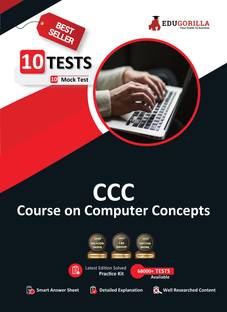 CCC Preparation Book  - Course on Computer Concepts Based on NIELIT (English Edition) - 10 Full Length Mock Tests (1000 Solved Objective Questions) with Free Access to Online Tests
