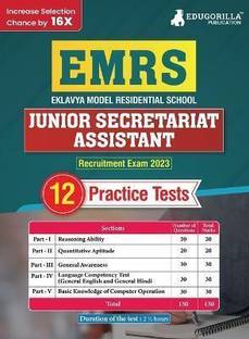 EMRS Junior Secretariat Assistant  - 12 Practice Tests (1500+ Solved MCQ) with Free Access To Online Tests